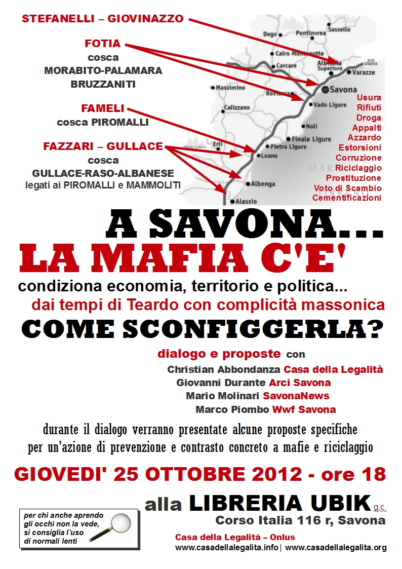 Il 25 ottobre 2012 a SAVONA...