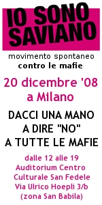 Contro le mafie e l'illegalit&agrave; - Milano 20 dicembre 2008