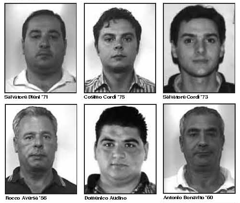 gli arrestati della cosca CORDI'