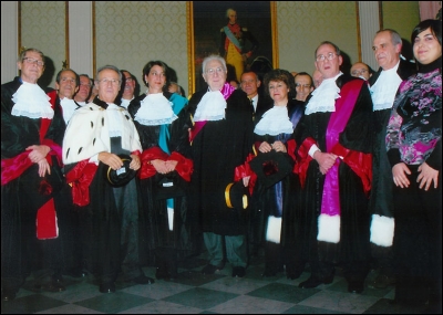 La foto di gruppo con Kossiga all'Università di Sassari