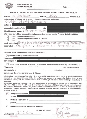 Il verbale n° 1