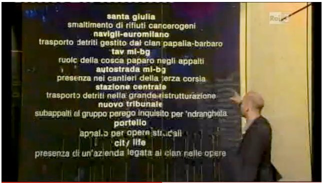 Su 9 minuti, alle infiltrazioni nelle grandi opere meno di qualche decina di secondo, e...