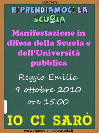 A Reggio Emilia per la Scuola e l'Universit&agrave; pubblica