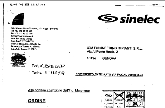 Da SINELEC (gruppo GAVIO) a Bruno MARCHESE dell'IGM