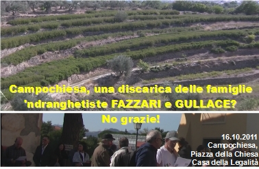 A Campochiesa per dire no alla discarica delle famiglie 'ndranghetiste