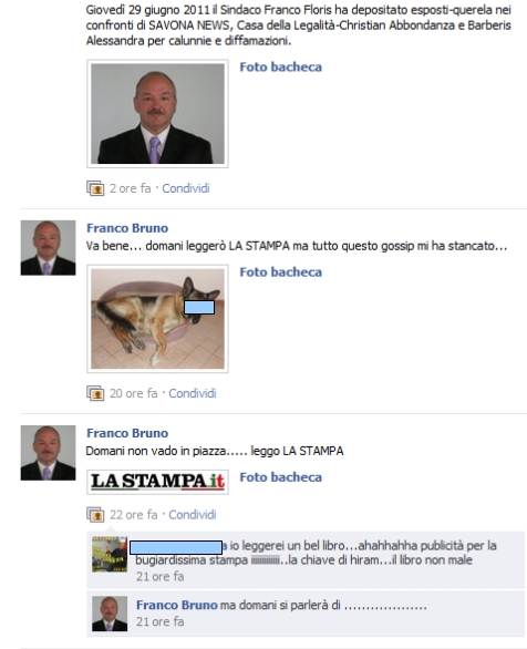 bacheca fb dell'assessore BRUNO 