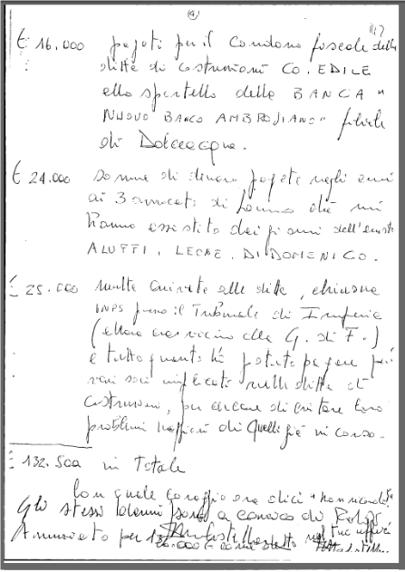 le carte sequestrate a casa di CASTELLANA