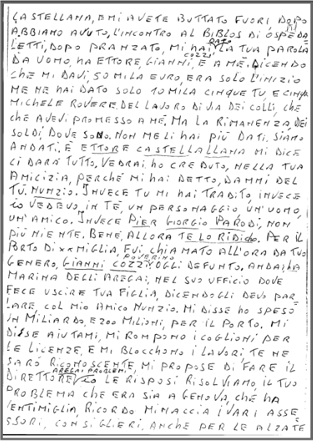 LA LETTERA DEL ROLDI AL PARODI