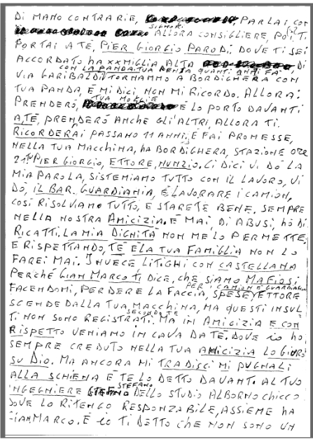 LA LETTERA DEL ROLDI AL PARODI