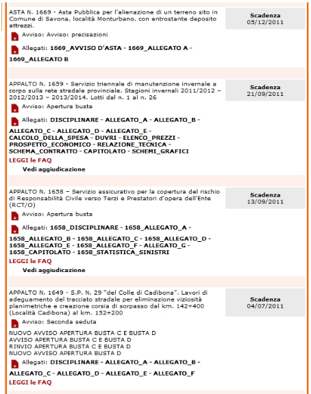 estratto dalla pagina del sito dell Provincia di Savona