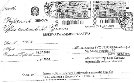 Informativa Antimafia ECOGE MAMONE