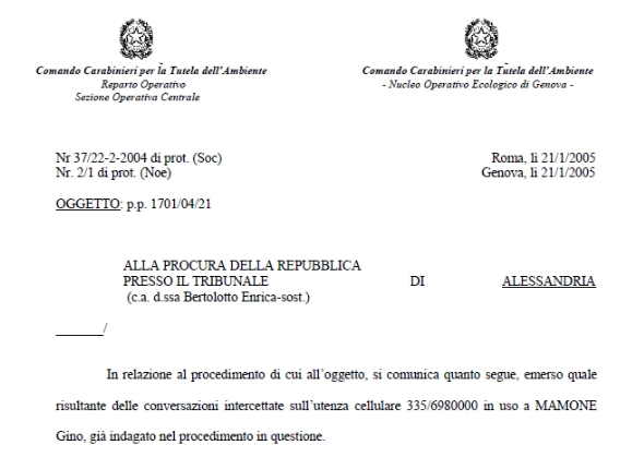 Estratto prima pagina informativa NOE