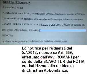 notifica udienza FOTIA avv. ROMANI luglio 2012