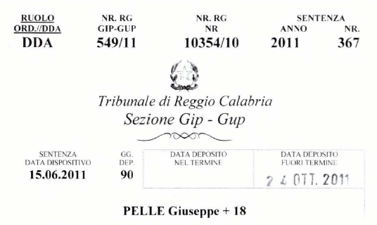 Le condanne dell'indagine "REALE 3"
