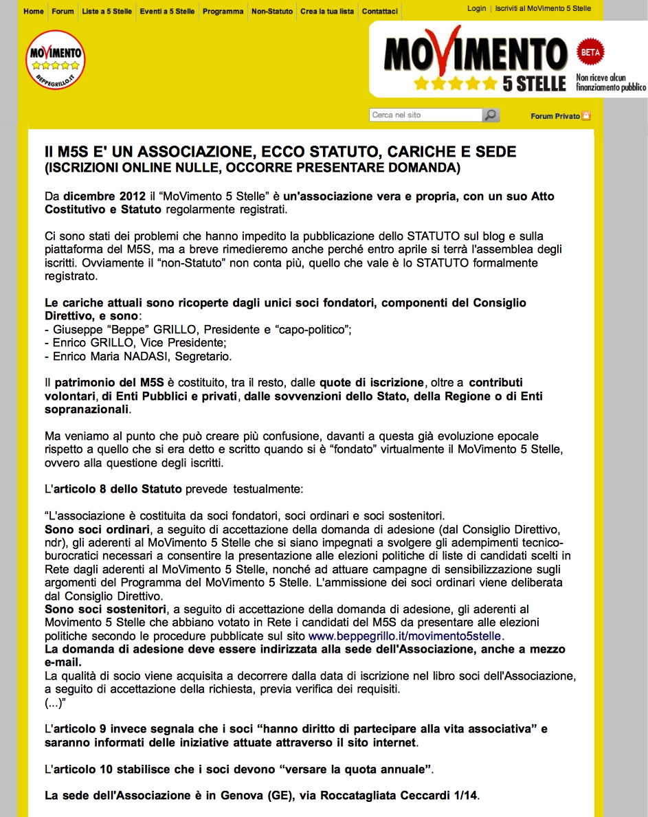 LA PAGINA CHE SI SON DIMENTICATI DI PUBBLICARE SUL SITO DEL M5S