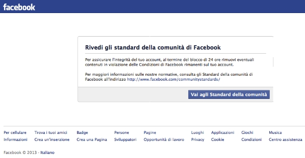 Blocco account fb del Presidente della Casa della Legalità