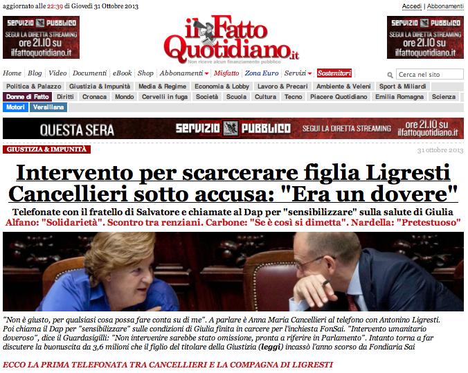 Il Fatto mistifica i fatti e titola con un falso