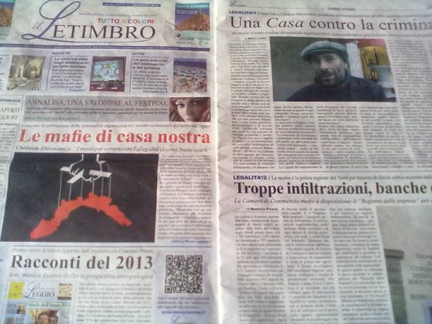 Il Letimbro - gennaio 2013 - apertura sulla mafia in Liguria
