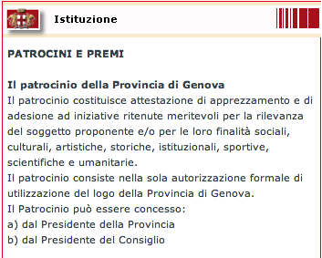 Cosa è il "patrocinio" della Provincia
