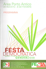 La copertina del programma della Festa Democratica 2009 La copertina del programma della Festa Democratica 2009