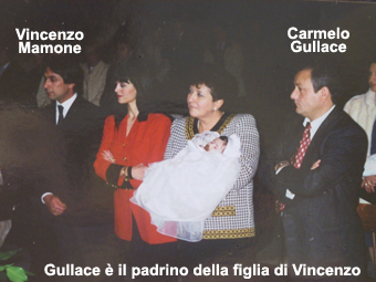 Battesimo di una piccola Mamone con Carmelo Gullace padrino Battesimo di una piccola Mamone con Carmelo Gullace padrino