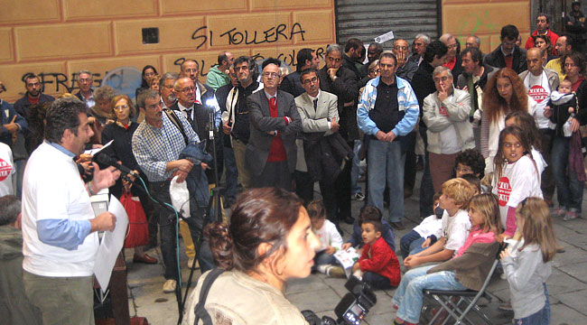 la pubblica adunanza in Piazza Cernaia 